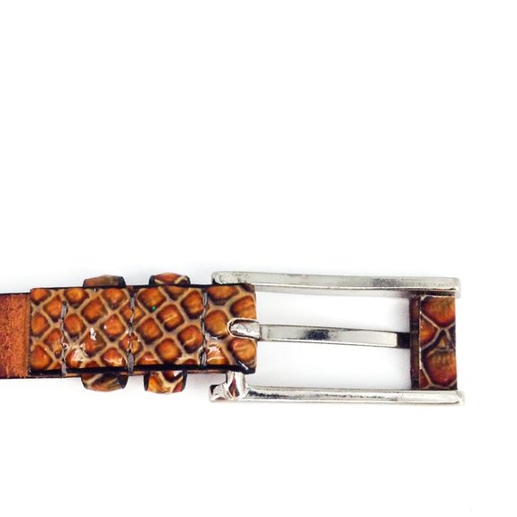 QUALHEIM BOLLORINI Leather Snakeskin Belt - Picture 4 of 12